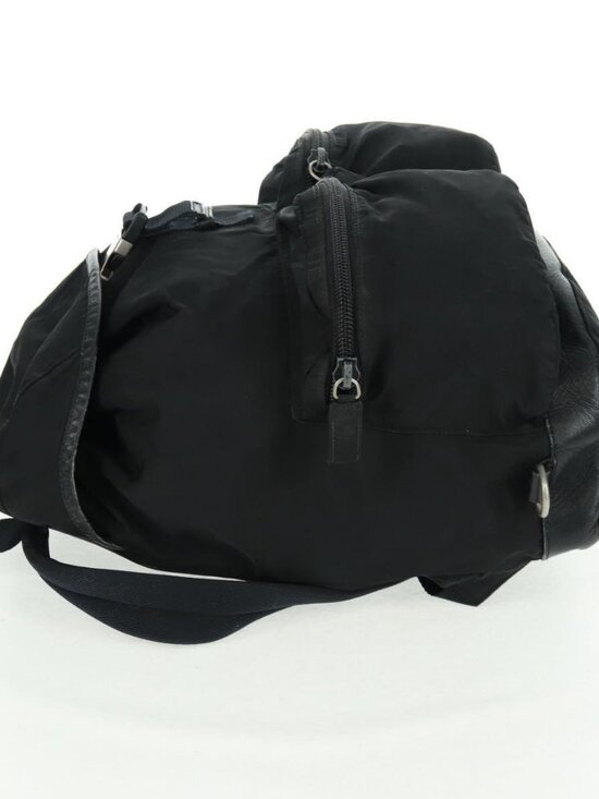 PRADA Backpack Nylon Black Silver Auth bs31873